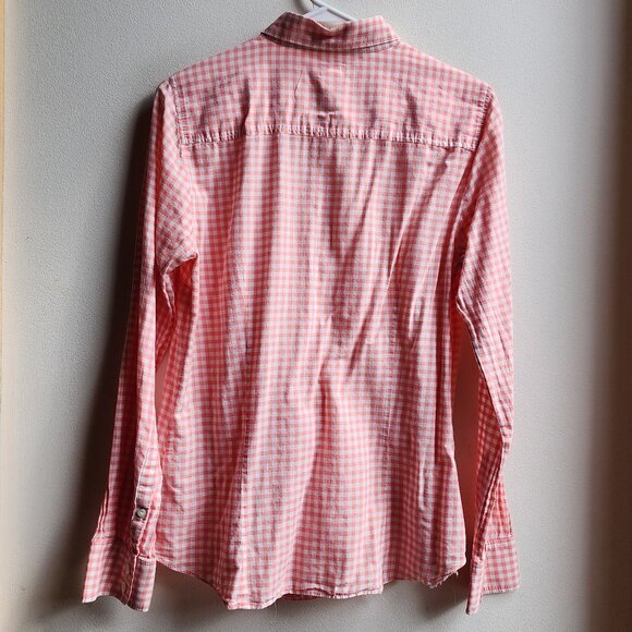 J.Crew Lightweight Peach/Cream Plaid Button Down Shirt Size Medium - Picture 15 of 16
